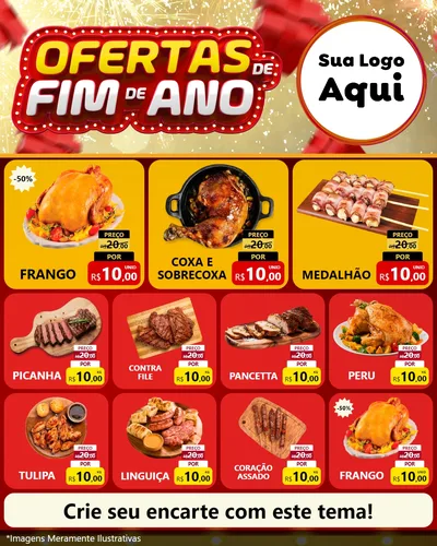 Modelo de Rede Social para Feed Instagram com o tema Ofertas de Fim de Ano para Assados