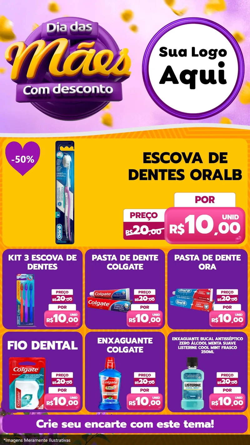 Modelo de Rede Social para Stories com o tema Dia das Mães com Desconto para Higiene Pessoal