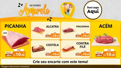 Modelo de TV para TV Horizontal com o tema Setembro Amarelo para Açougue