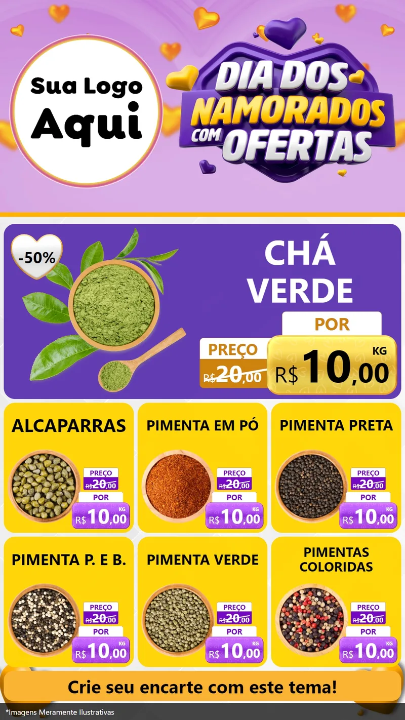 Modelo de Rede Social para Stories com o tema Dia Dos Namorados Com Ofertas para Produtos Naturais