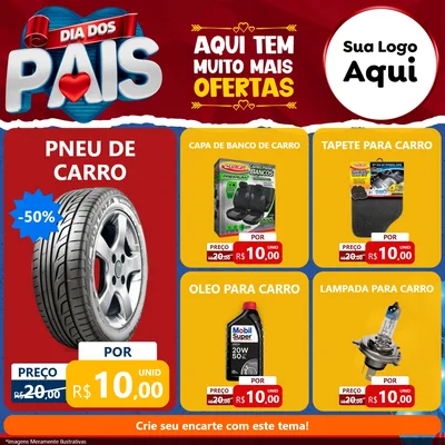Modelo de Rede Social para Feed Facebook com o tema Dia dos Pais para Auto peças