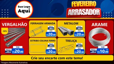 Modelo de TV para TV Horizontal com o tema Fevereiro Arrasador para Ferragens