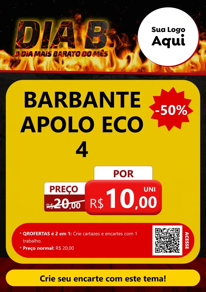 Modelo de Cartaz para Cartaz A4 Vertical com o tema Dia B para Armarinho e Aviamentos