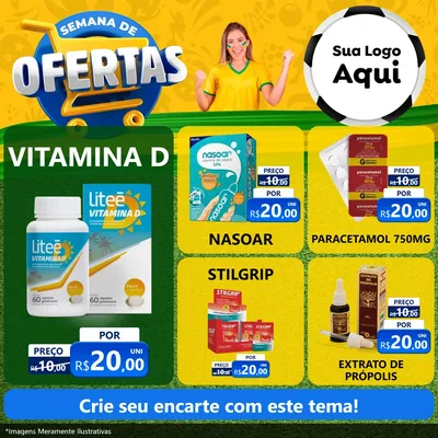 Modelo de Rede Social para Feed Facebook com o tema Semana de Ofertas - Copa para Farmácia