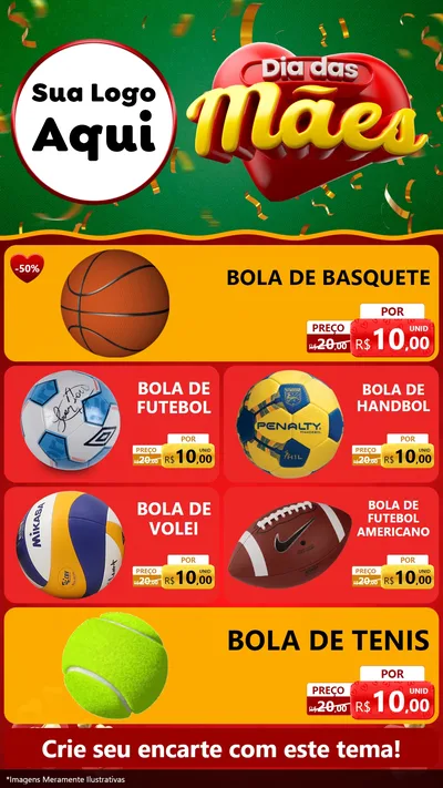 Modelo de TV para TV Vertical com o tema Dia das Mães para Artigos Esportivos