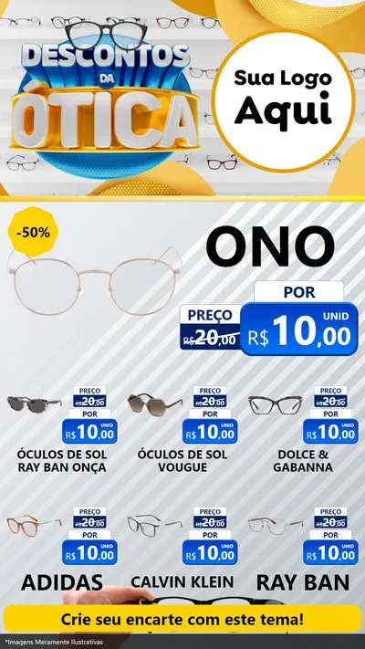 Modelo de Rede Social para Stories com o tema Descontos da Ótica para Óticas