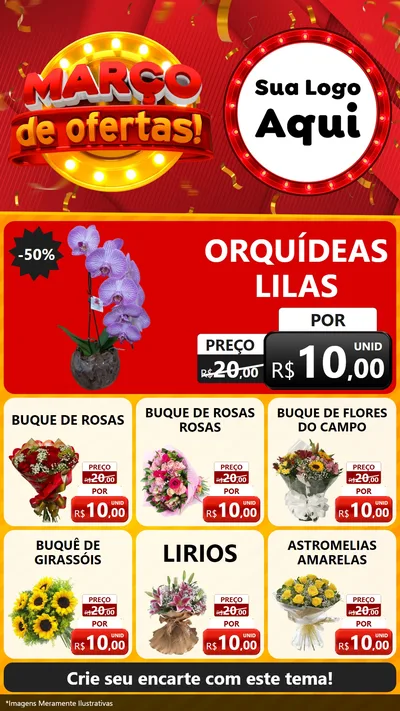 Modelo de Rede Social para Stories com o tema Março de Ofertas! para Floricultura e jardim