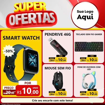 Modelo de Rede Social para Feed Facebook com o tema Super Ofertas para Informática