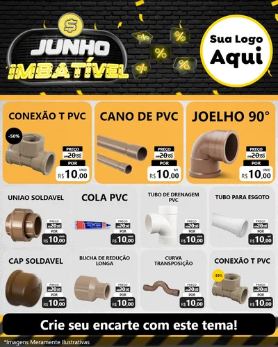 Modelo de Rede Social para Feed Instagram com o tema Junho Imbatível para Tubos e conexões