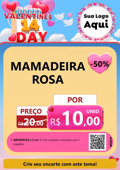 Modelo de Cartaz para Cartaz A4 Vertical com o tema Valentine's Day para Bebês