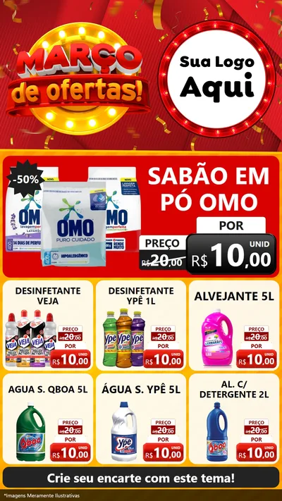 Modelo de Rede Social para Stories com o tema Março de Ofertas! para Produtos de Limpeza