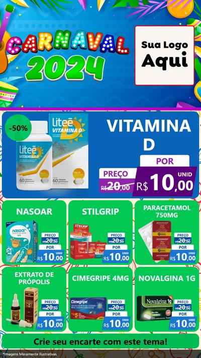Modelo de Rede Social para Stories com o tema Carnaval 2027 para Farmácia