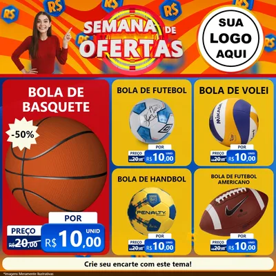Modelo de Rede Social para Feed Facebook com o tema Semana de Ofertas para Artigos Esportivos