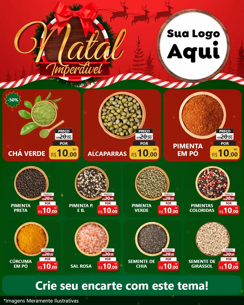 Modelo de Rede Social para Feed Instagram com o tema Natal Imperdível para Produtos Naturais