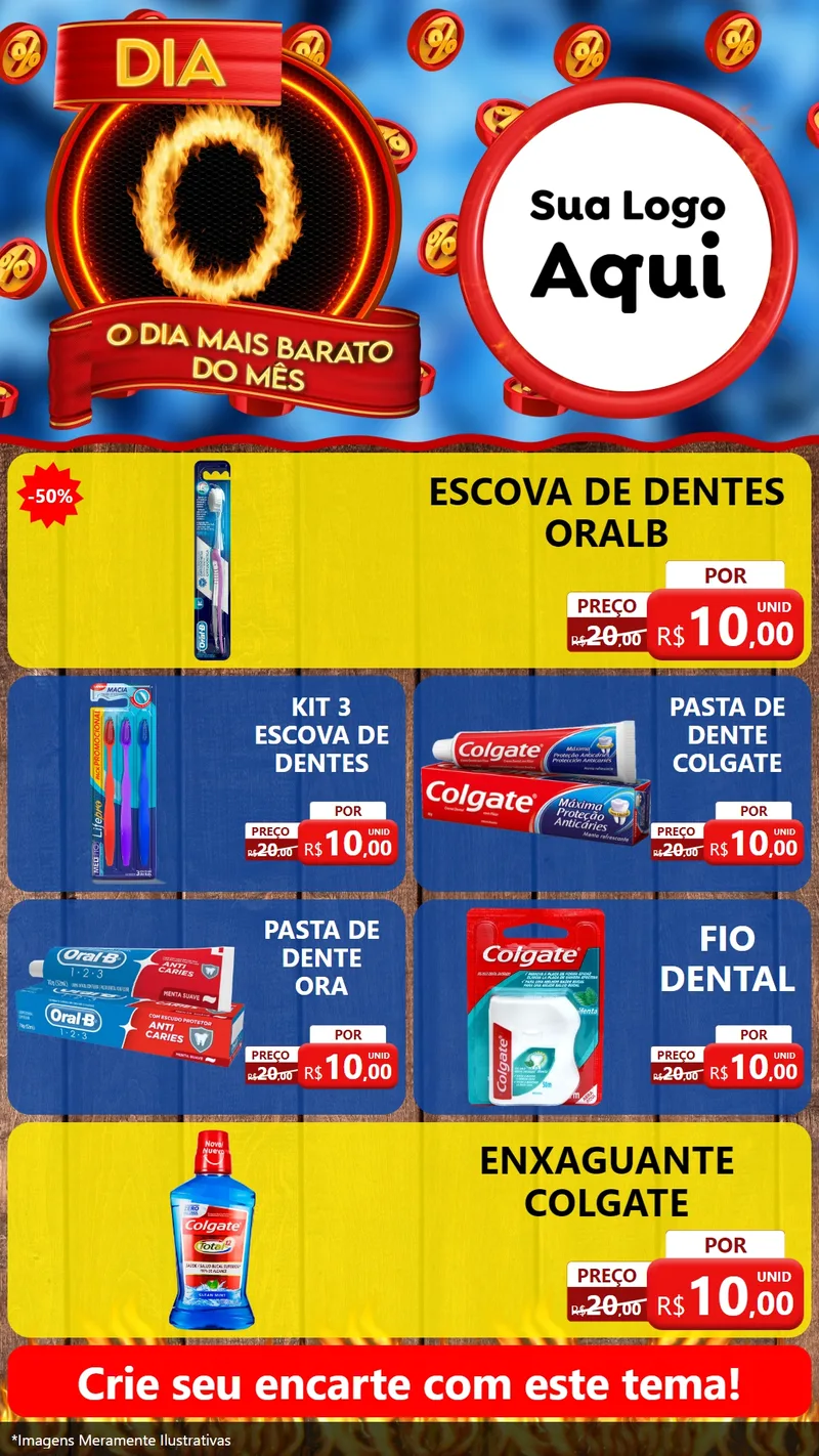 Modelo de TV para TV Vertical com o tema Dia O - O Dia Mais Barato Do Mês para Higiene Pessoal