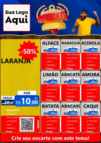 Modelo de Cartaz para Cartaz A4 Vertical com o tema Notificação de Oferta para Hortifrúti