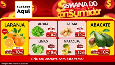 Modelo de TV para TV Horizontal com o tema Semana do Consumidor para Hortifrúti