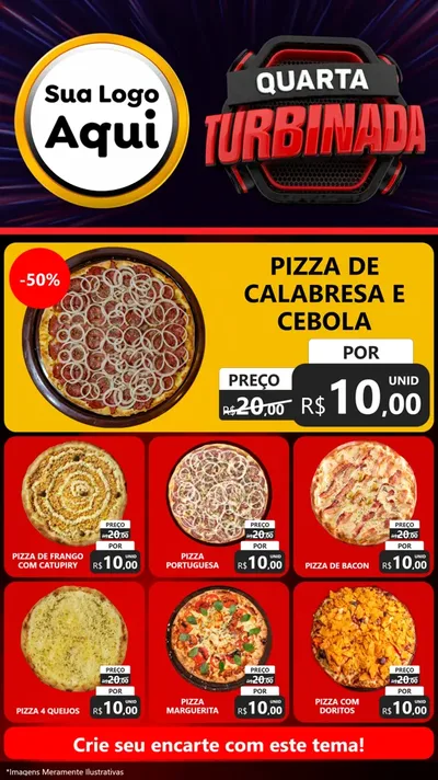 Modelo de Rede Social para Stories com o tema Quarta Turbinada para Pizzaria