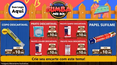 Modelo de TV para TV Horizontal com o tema Festival Bumba Meu Boi para Embalagens