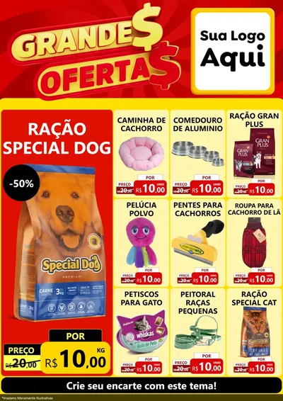 Modelo de Encarte para Encarte A4 Vertical com o tema Grandes Ofertas para Pet Shop