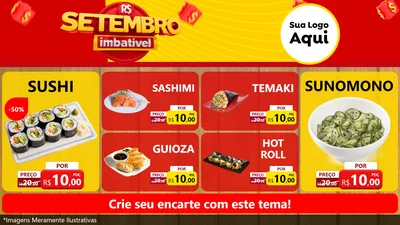 Modelo de TV para TV Horizontal com o tema Setembro Imbatível para Comida japonesa