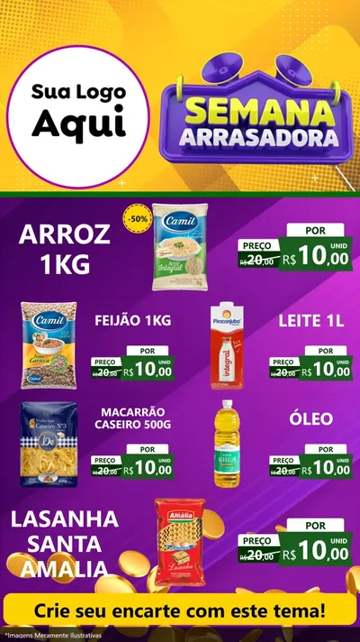 Modelo de TV para TV Vertical com o tema Semana Arrasadora para Supermercado