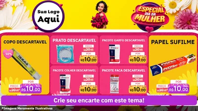 Modelo de TV para TV Horizontal com o tema Especial Dia da Mulher para Embalagens