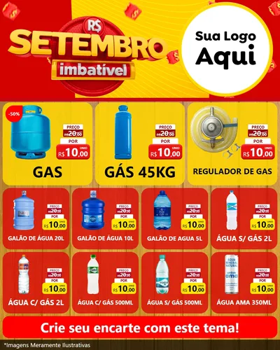 Modelo de Rede Social para Feed Instagram com o tema Setembro Imbatível para Água e gás