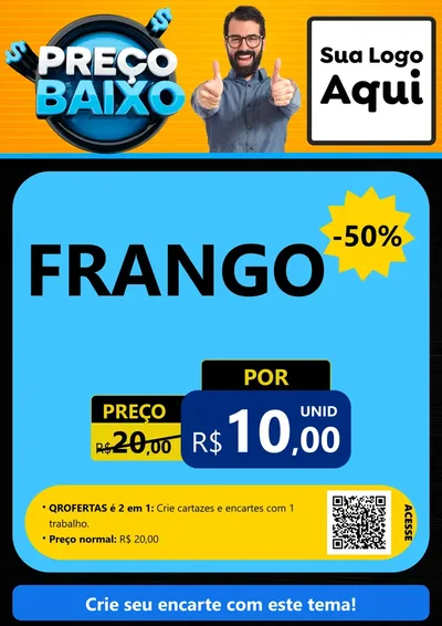 Modelo de Cartaz para Cartaz A4 Vertical com o tema Preço Baixo para Assados