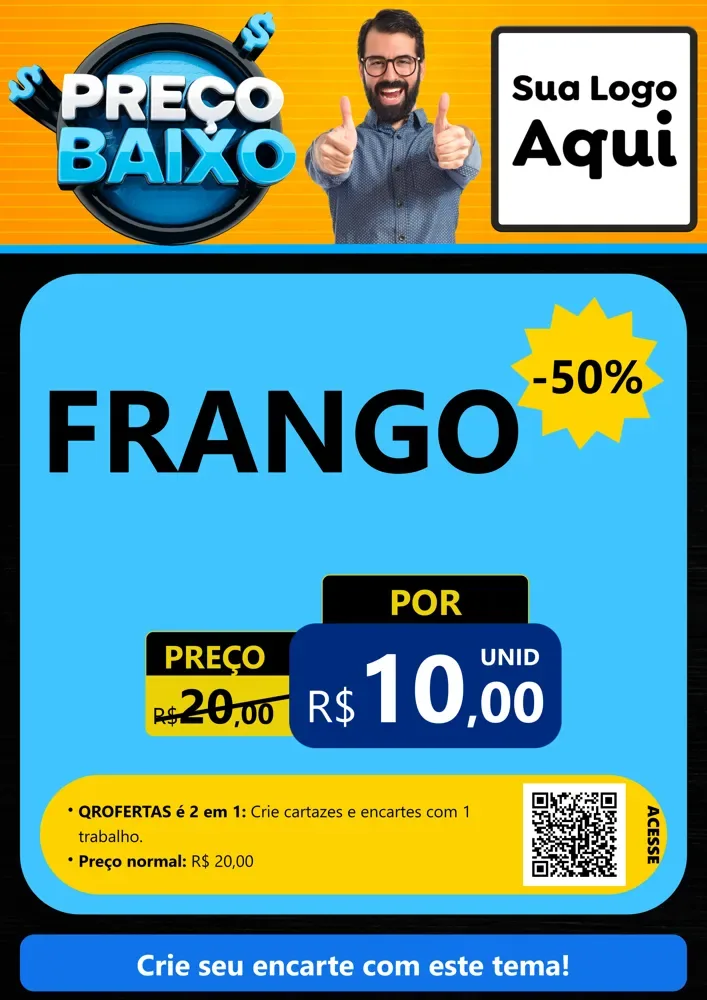 Modelo de Cartaz para Cartaz A4 Vertical com o tema Preço Baixo para Assados