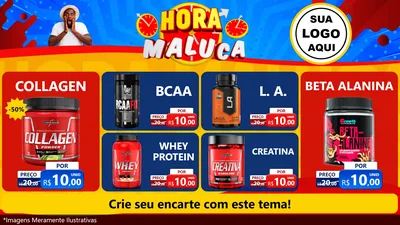 Modelo de TV para TV Horizontal com o tema Hora Maluca para Suplementos alimentares