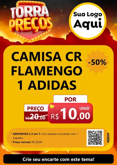 Modelo de Cartaz para Cartaz A4 Vertical com o tema Torra Preços para Roupas e acessórios