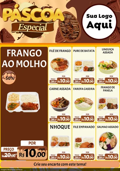 Modelo de Encarte para Encarte A4 Vertical com o tema Páscoa Especial para Restaurante