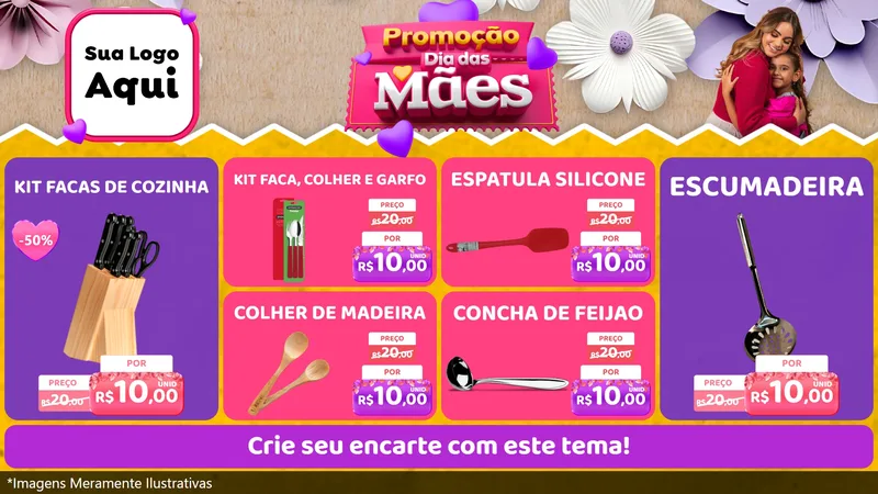 Modelo de TV para TV Horizontal com o tema Promoção Dia das Mães para Utilidades Domésticas