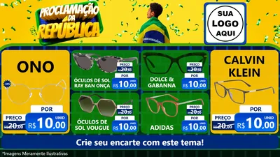 Modelo de TV para TV Horizontal com o tema Proclamação da República para Óticas