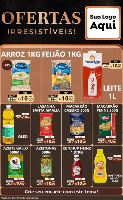 Modelo de Encarte para Encarte Grande com o tema Ofertas Irresistíveis! para Supermercado