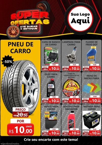 Modelo de Encarte para Encarte A4 Vertical com o tema Super Ofertas Até Durar o Estoque para Auto peças