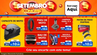 Modelo de TV para TV Horizontal com o tema Operação Setembro Com Muita Economia para Moto peças