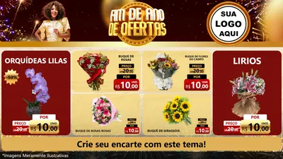 Modelo de TV para TV Horizontal com o tema Fim de Ano de Ofertas para Floricultura e jardim