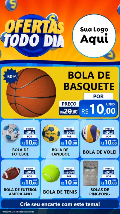 Modelo de Rede Social para Stories com o tema Ofertas Todo Dia para Artigos Esportivos