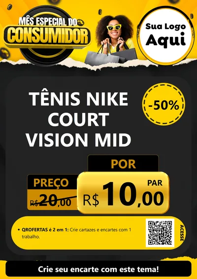 Modelo de Cartaz para Cartaz A4 Vertical com o tema Mês Especial do Consumidor para Calçados