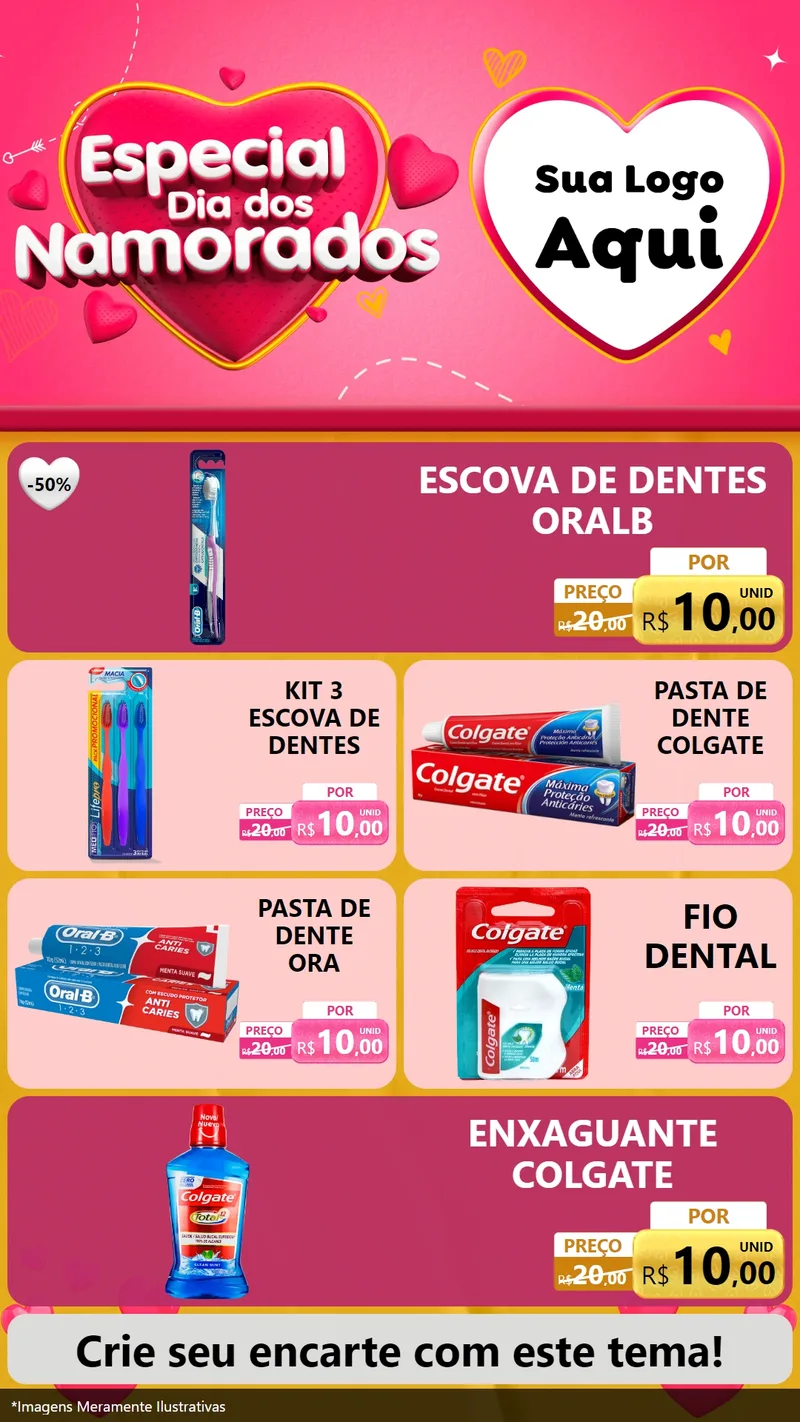 Modelo de TV para TV Vertical com o tema Especial Dia dos Namorados para Higiene Pessoal