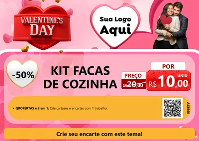 Modelo de Cartaz para Cartaz A4 Horizontal com o tema Valentine's Day para Utilidades Domésticas