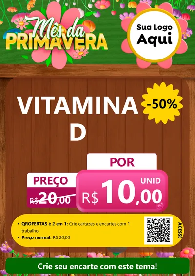 Modelo de Cartaz para Cartaz A4 Vertical com o tema Mês da Primavera para Farmácia