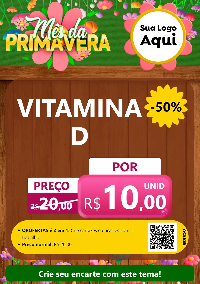 Modelo de Cartaz para Cartaz A4 Vertical com o tema Mês da Primavera para Farmácia