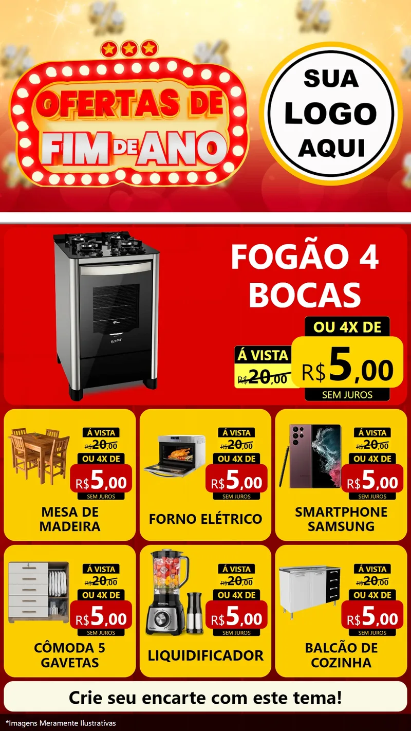 Modelo de Rede Social para Stories com o tema Ofertas de Fim de Ano para Móveis e Eletro