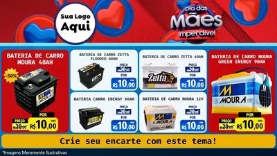 Modelo de TV para TV Horizontal com o tema Dia Das Mães Imperdível para Baterias Elétricas