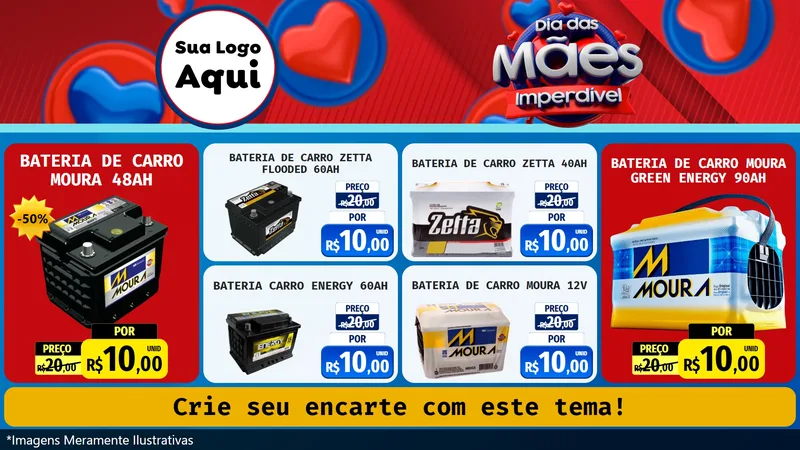 Modelo de TV para TV Horizontal com o tema Dia Das Mães Imperdível para Baterias Elétricas