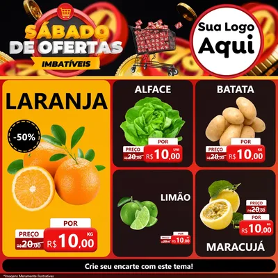 Modelo de Rede Social para Feed Facebook com o tema Sábado de Ofertas Imbatíveis para Hortifrúti