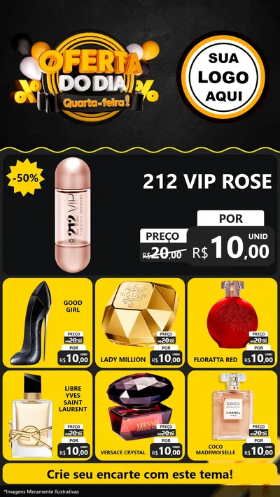 Modelo de Rede Social para Stories com o tema Oferta do Dia - Quarta Feira! para Perfumes